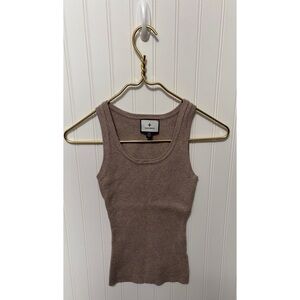 TUCKERNUCK Beige Oat Shelby Rib Kit Tank Top Womens Size Extra Extra Small XXS